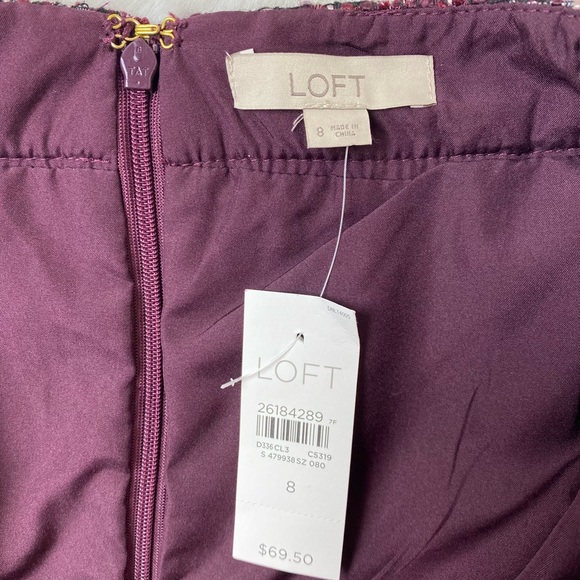 NWT LOFT Boucle Pocket Shift Skirt size 8 Tweed Skirts - Picture 4 of 5